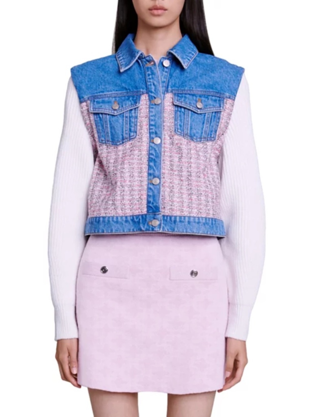 Batri Mixed Media Denim Jacket